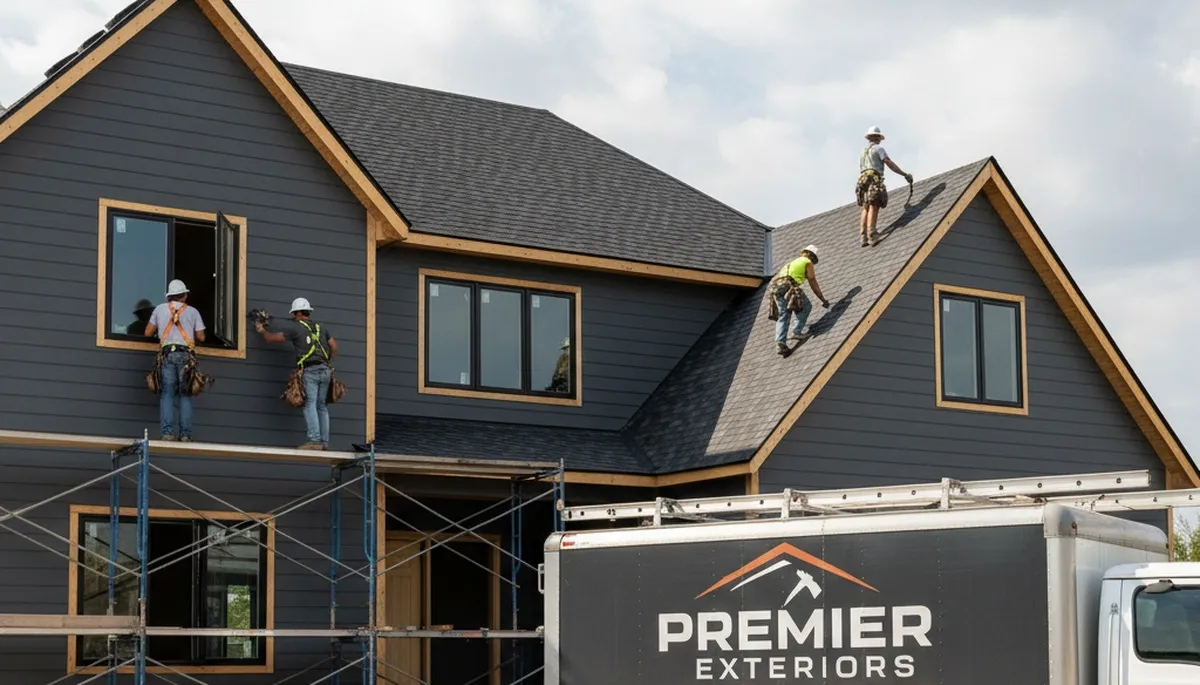 Roof installation crew in Minneapolis, MN installing durable roofing for winter weather protection